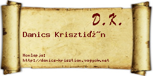 Danics Krisztián névjegykártya